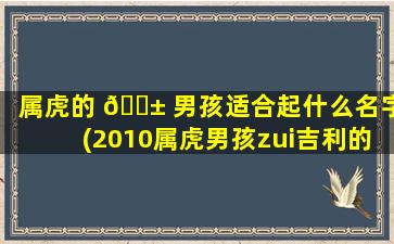 属虎的 🐱 男孩适合起什么名字(2010属虎男孩zui
吉利的名字)